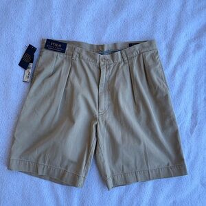 Polo Ralph Lauren Men's  shorts Hudson tan classic fit pleated  9” , 35W  NWT